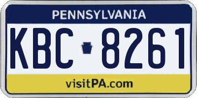PA license plate KBC8261
