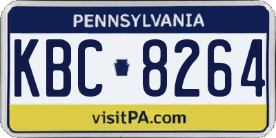 PA license plate KBC8264