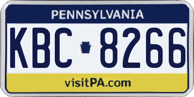PA license plate KBC8266