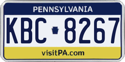 PA license plate KBC8267