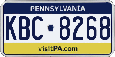 PA license plate KBC8268