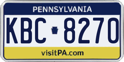PA license plate KBC8270