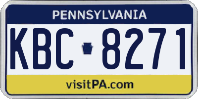 PA license plate KBC8271