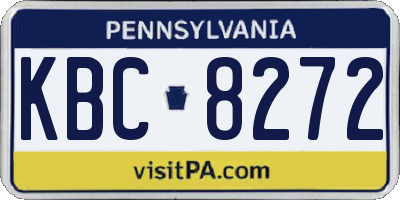 PA license plate KBC8272