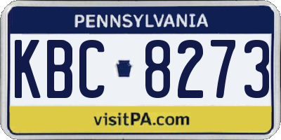 PA license plate KBC8273