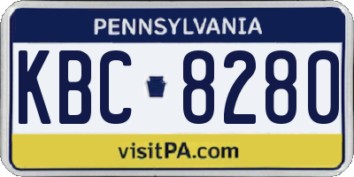 PA license plate KBC8280