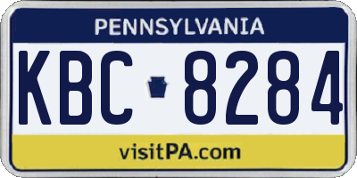 PA license plate KBC8284