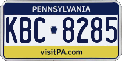 PA license plate KBC8285