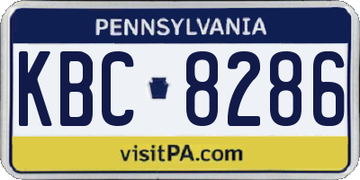 PA license plate KBC8286