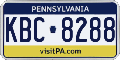 PA license plate KBC8288