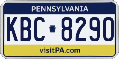 PA license plate KBC8290