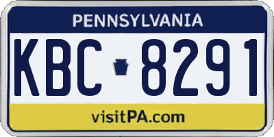 PA license plate KBC8291
