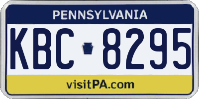 PA license plate KBC8295