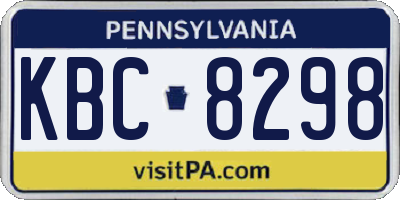 PA license plate KBC8298
