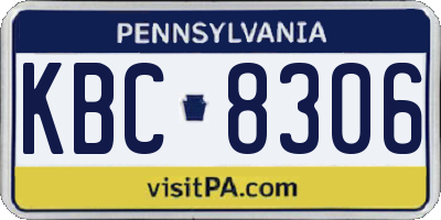 PA license plate KBC8306