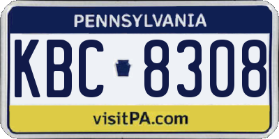 PA license plate KBC8308