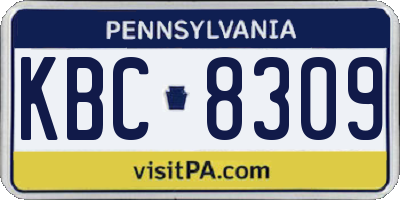PA license plate KBC8309