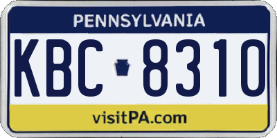 PA license plate KBC8310