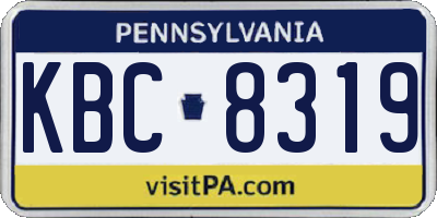 PA license plate KBC8319