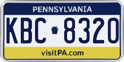 PA license plate KBC8320