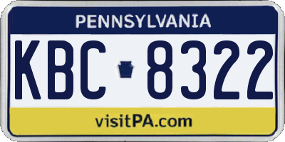 PA license plate KBC8322