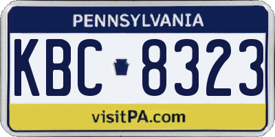 PA license plate KBC8323