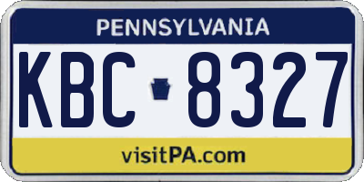 PA license plate KBC8327