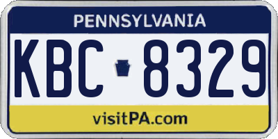 PA license plate KBC8329