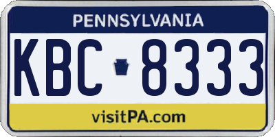 PA license plate KBC8333