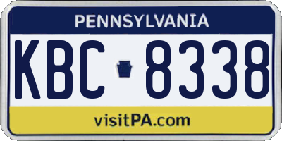 PA license plate KBC8338