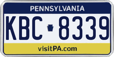 PA license plate KBC8339