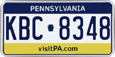 PA license plate KBC8348