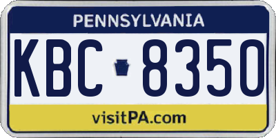 PA license plate KBC8350