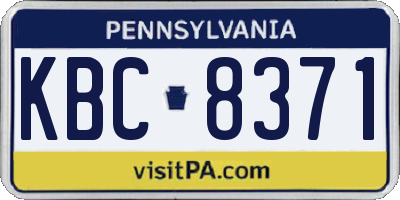 PA license plate KBC8371