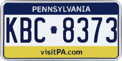 PA license plate KBC8373