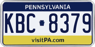 PA license plate KBC8379