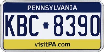 PA license plate KBC8390
