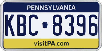 PA license plate KBC8396