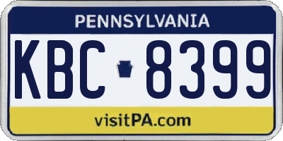 PA license plate KBC8399
