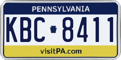 PA license plate KBC8411
