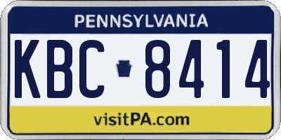 PA license plate KBC8414