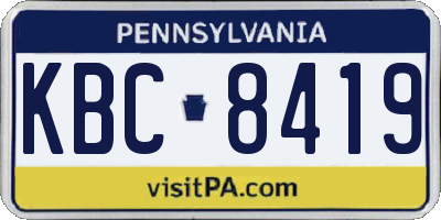 PA license plate KBC8419