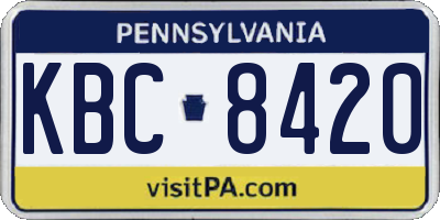 PA license plate KBC8420