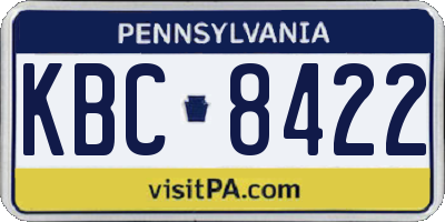PA license plate KBC8422