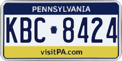PA license plate KBC8424