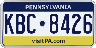PA license plate KBC8426