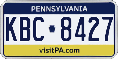 PA license plate KBC8427