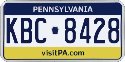 PA license plate KBC8428
