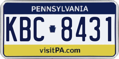PA license plate KBC8431