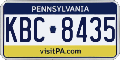 PA license plate KBC8435
